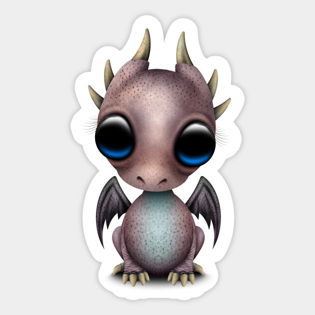 Cute Baby Dragon Dragon Sticker TeePublic